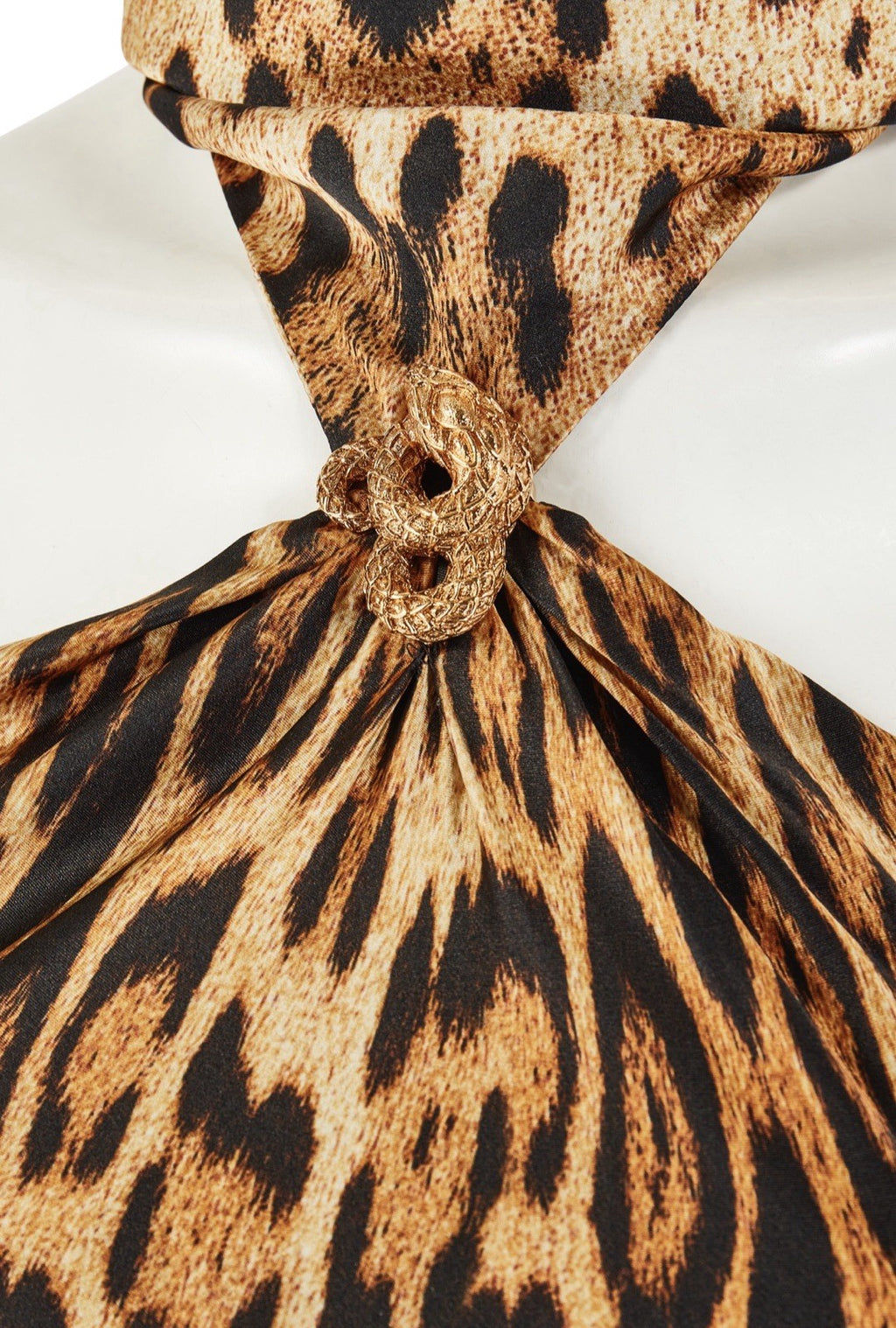 RARE! Roberto Cavalli S/S 2002 Silk Leopard Print Halter-neck Dress