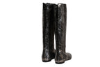 Giuseppe Zanotti Knee High Boots US6.5 EU36.5 SIlver Metallic Croc Embossed