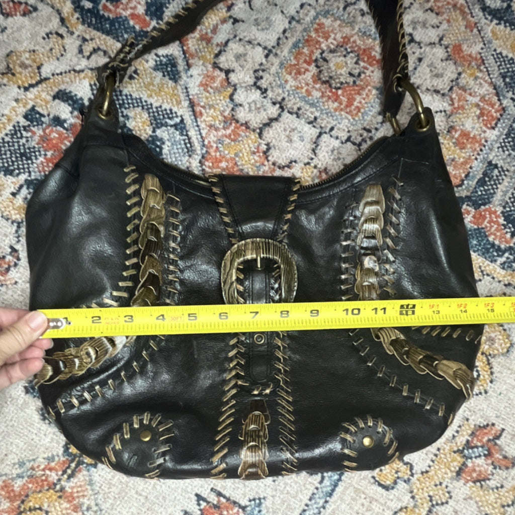 Isabella Fiore Boho Black Shoulder Bag