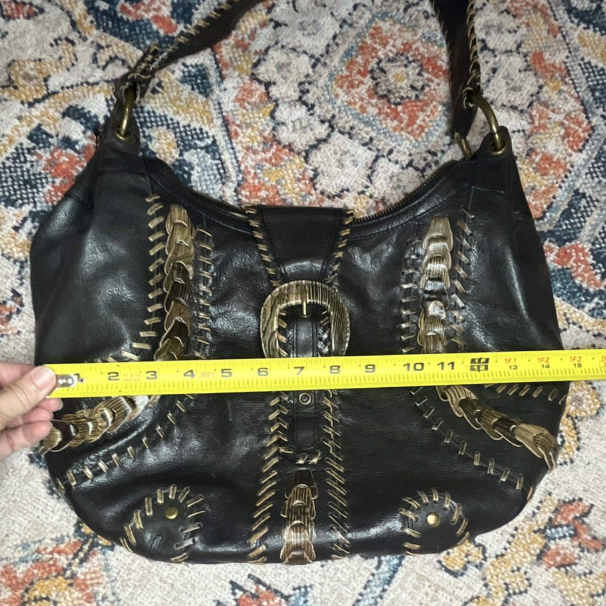 Isabella Fiore Boho Black Shoulder Bag