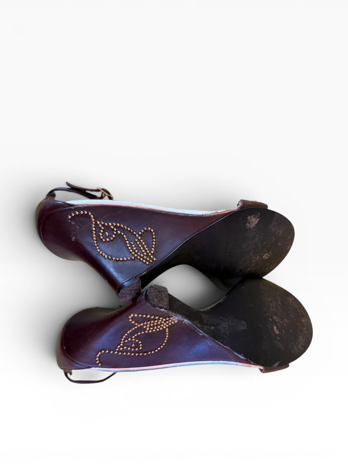 Baby Phat Y2K Brown Studded Wedge Sandal Size 7 Heels