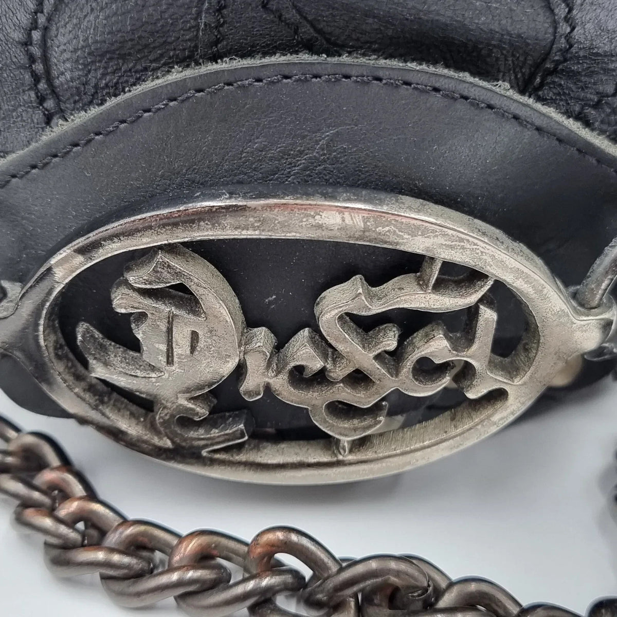 Diesel Vintage Black Leather Shoulder Bag