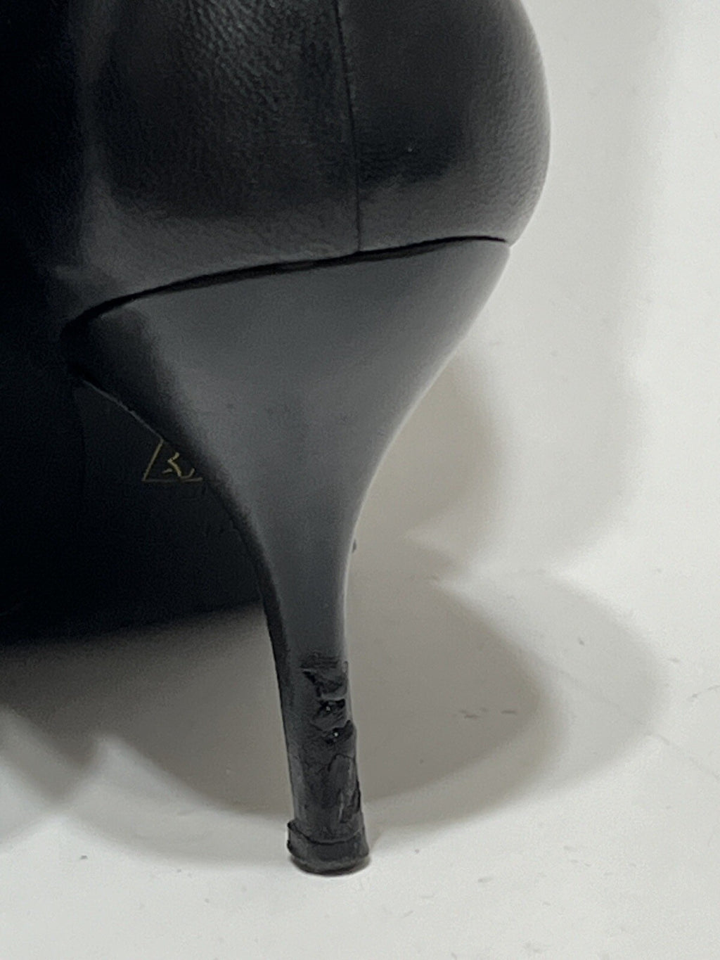 Vtg CHANEL BLACK LEATHER CC LOGO SOCK BOOTS 39