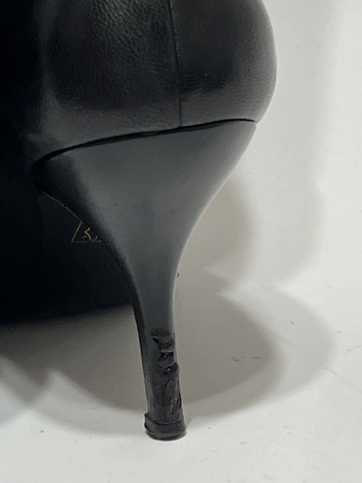 Vtg CHANEL BLACK LEATHER CC LOGO SOCK BOOTS 39