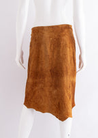 Plein Sud Suede Leather Lace Up Tie Asymmetric Skirt