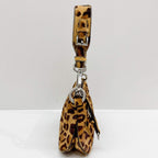 PRADA Brown Leopard Print Pony Hair Shoulder Bag