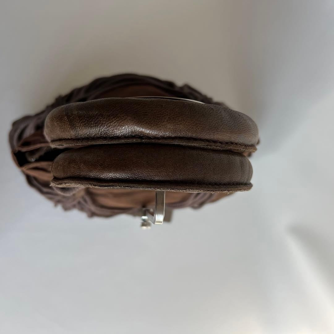 Diesel 2000s Brown Leather Shoulder Bag with Fringe Large