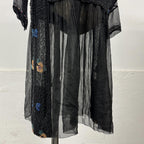 Pristine Vintage Antique 20s Beaded Black Silk Flapper Dress