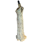 Y2K Maria Grachvogel Long Vanilla Bias Cut Beaded Dress UK 12/14 (US 10)
