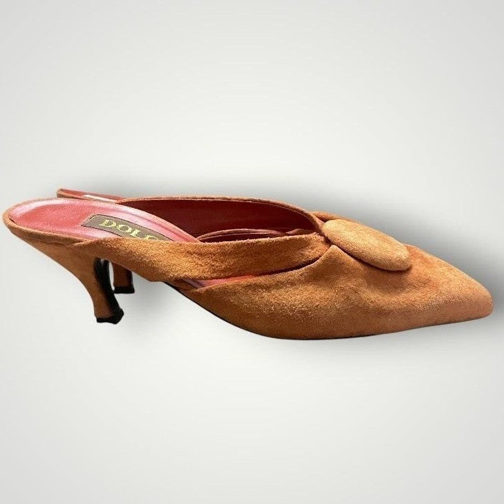 Vintage Dolcis Orange Suede Kitten Heels