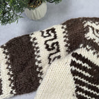 Vintage Couchan Indian Hand knit Wool Sweater Zip Eagle  Size M