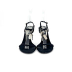 Vintage Dior Galliano 2004 Dog Tag Strappy Satin Heeled Sandals
