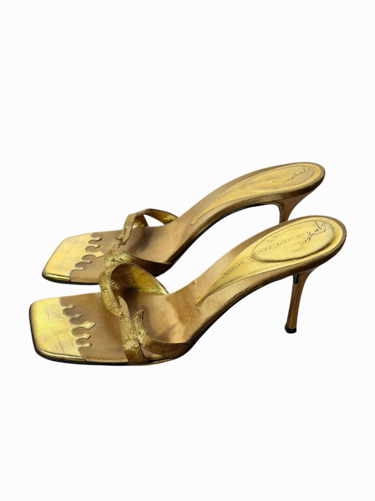 Rare Vintage Giuseppe Zanotti Gold Snake Heels