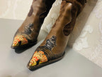 Gianmarco Lorenzi Limited Cowboy Women Boots Very Sexy Heels Size 37