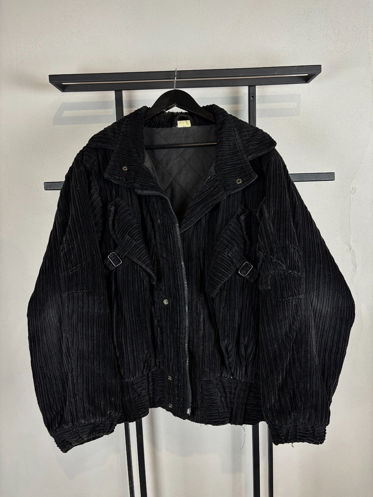 VTG RARE ISSEY MIYAKE TYPE JAPANESE JUNYA BONDAGE CORDUROYBOMBER JACKET BOXY FIT