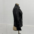 Vintage Black Marc by Marc Jacobs Plunge Military Leather Jacket