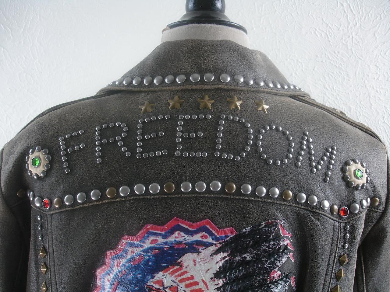 Double D Super Chief Biker Jacket Brown Leather Large