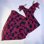 100% Silk Beaded Floral Dress