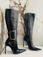 Gianmarco Lorenzi Women Boots  High Heels Eel leather Italian Boots Size 38