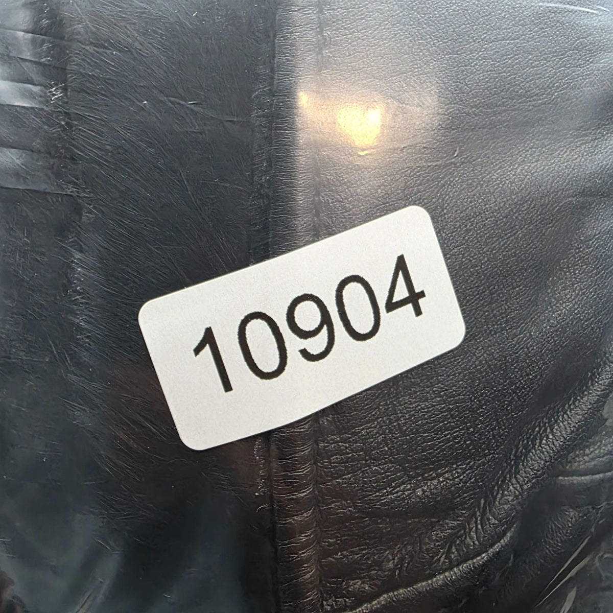 Cripple Creek Studded Black Leather Jacket with Faux Fur Large