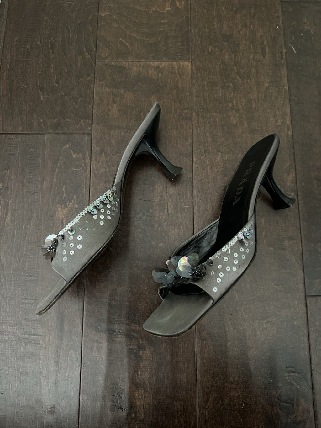 Prada Sequin Paillette Embellished Heels