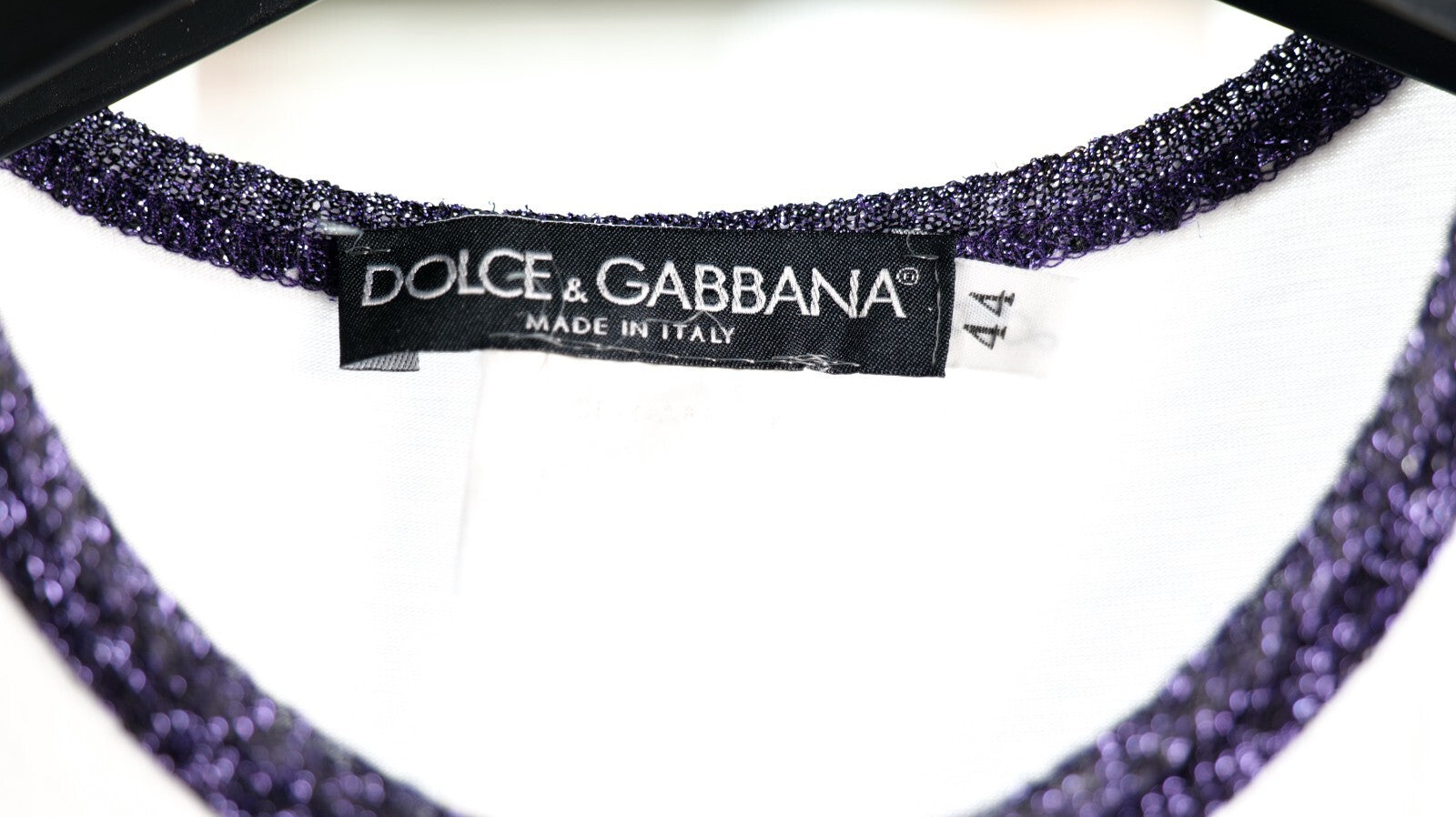 Dolce & Gabbana Vintage Purple Runway Pin Logo Outline Tank Top (S/S 2001 )