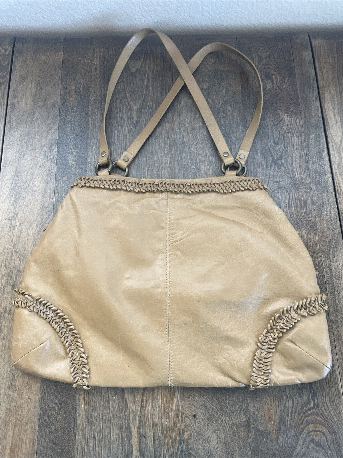 Nordstrom 1980s Shoulder Bag Fringe Camel Leather