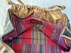 Isabella Fiore Black and Gold Floral Embroidered Leather Shoulder Bag