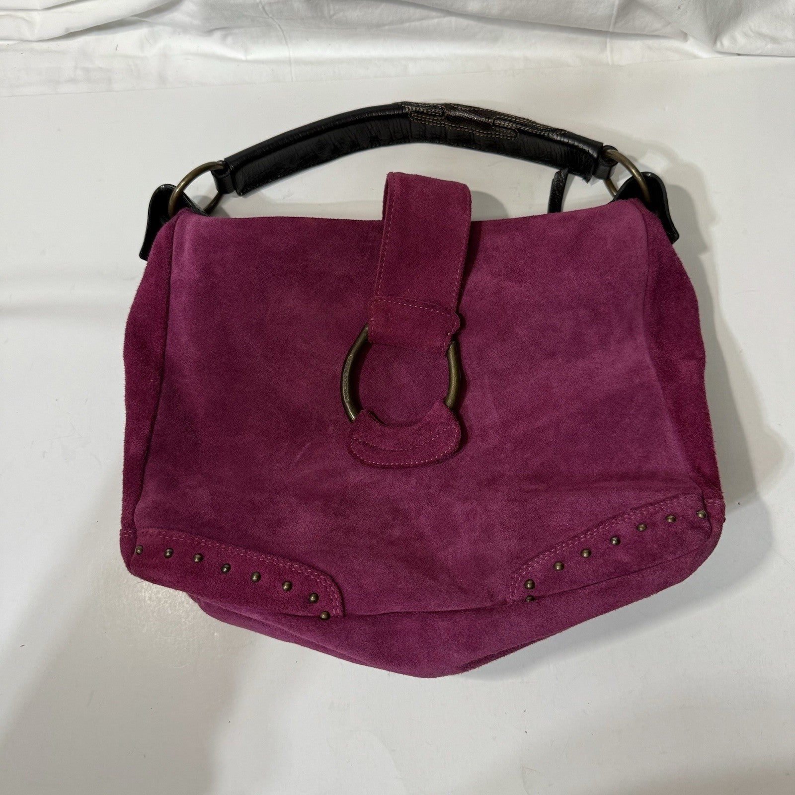 Francesco Biasia Split Leather Handbag - Purse - Maroon Soft Leather