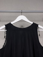 Plein Sud Women's Long Lace Top with Rhinestones Black Size 38