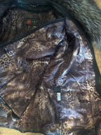 Italian Lamb Skin Leather Jacket with Removable Rabbit Insulation and Silver Fox Trim