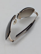 Vintage Burberry B8926/S Rimless Sunglasses Brown Gradient Gold Safilo W/ Case