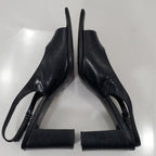 Gucci 1990s Black Leather Slingback Sandals Size 8.5