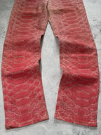 Roberto Cavalli S/S1999 Pink Python Glittered Swarovski Jeans