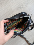Vintage 40s 50s Black Leather Ponyhair Shoulder Bag - Prentice Zip, Belt Loops-