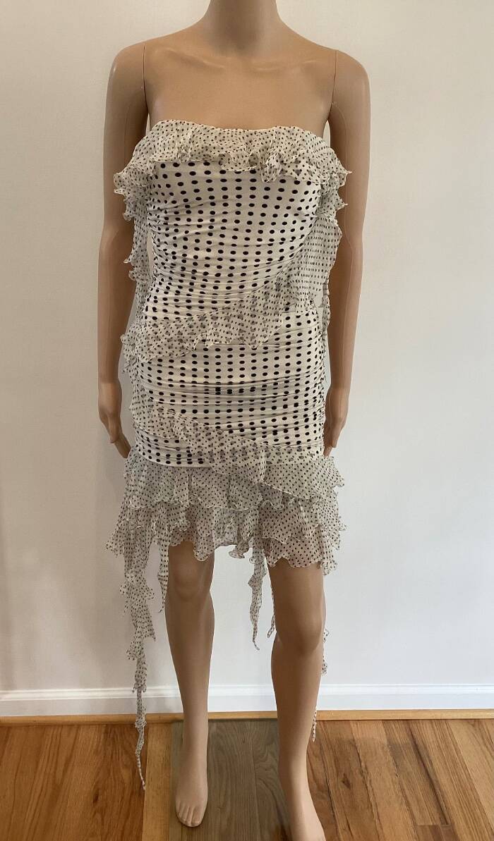EMANUEL UNGARO VINTAGE S/S 2003 RUNWAY RUCHED MINI DRESS SIZE 38