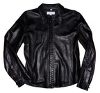 90's Vintage MARSHALL FIELD'S Black Leather Button Up Shirt LARGE *RUNS SMALL