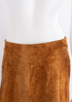 Plein Sud Suede Leather Lace Up Tie Asymmetric Skirt