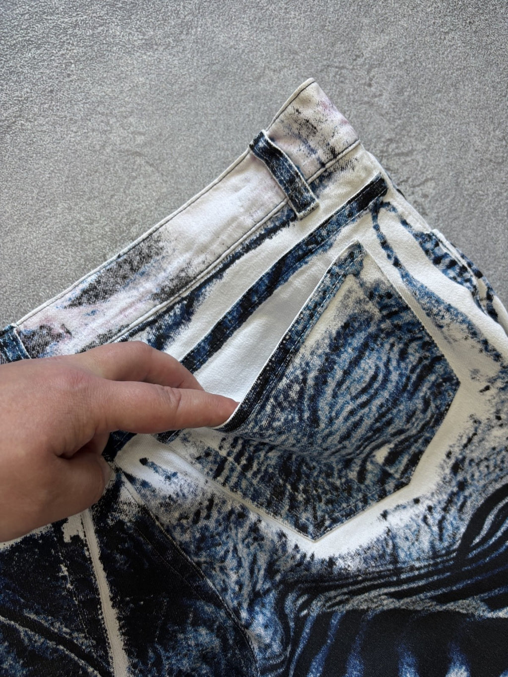 Vintage 2000's Roberto Cavalli Abstract Psychedelic Print Jeans Pants sz XL