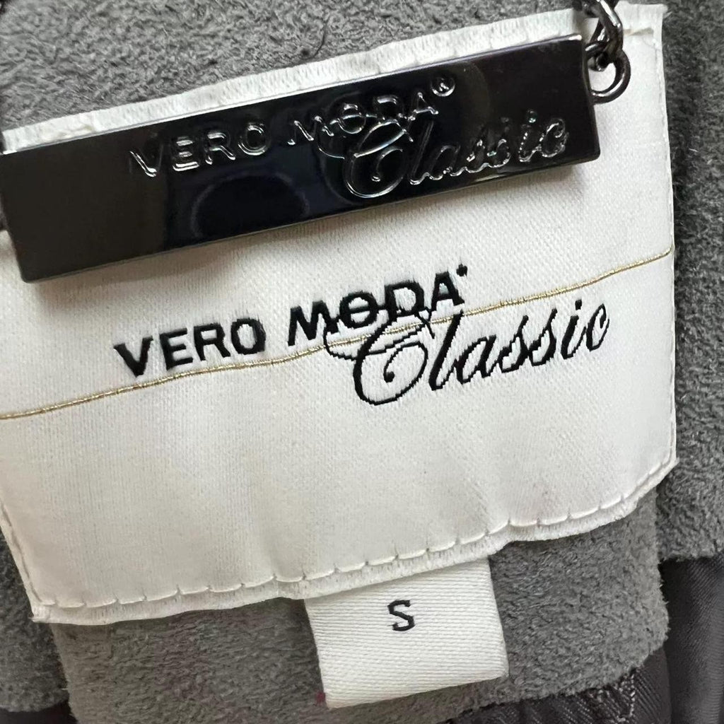 Vero Moda Fitted Pigskin Leather and Rabbit Fur Jacket