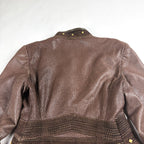 Riri Studded Leather Jacket Brown Small