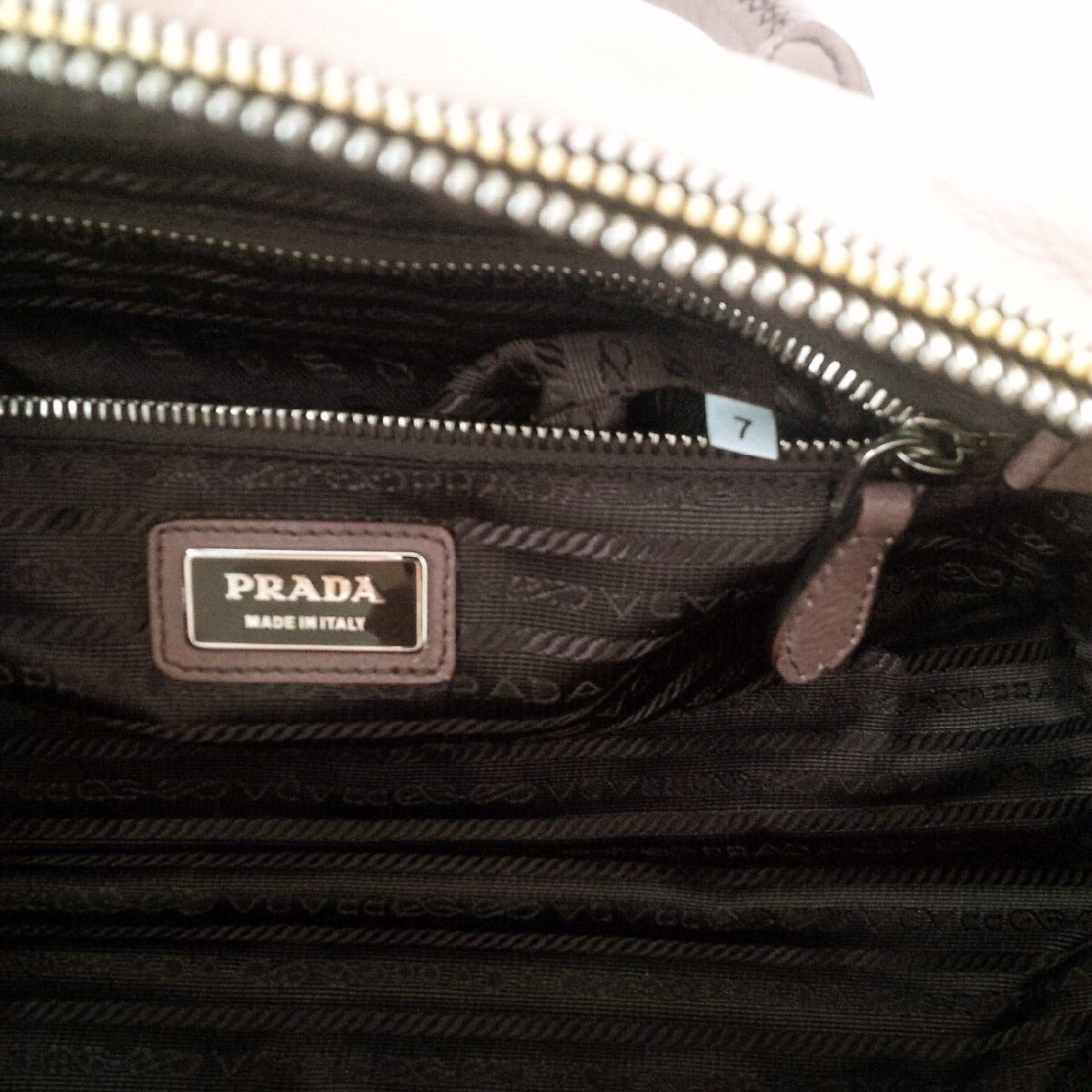Prada Bauletto Leather Handbag Ardesia Nudo