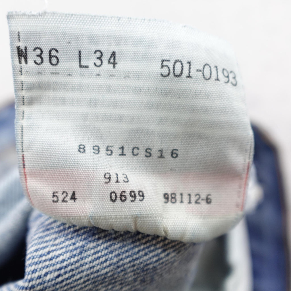 Vintage Levis Jeans Men 36x34 Blue Denim 501 Button Fly Faded Distressed 90s USA