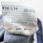 Vintage Levis Jeans Men 36x34 Blue Denim 501 Button Fly Faded Distressed 90s USA