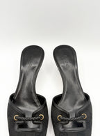 Gucci Black Canvas GG Monogram Kitten Heels with Braid Accent Size EU 35.5