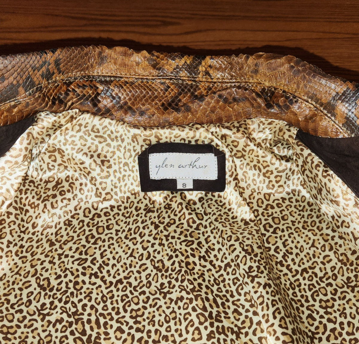 Glen Arthur Python Skin Jacket Size 8