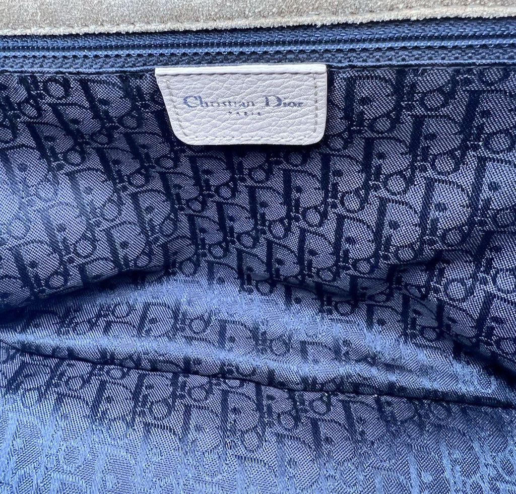 Vtg Christian Dior John Galliano Suede Crystal Peace & Love Bag Studded Y2K 2005