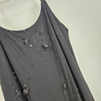 Vintage Cache Dress Black Sequin Flower Mesh Cami