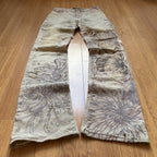 Roberto Cavalli 2003 Printed Denim Jacket and Jeans Set Distressed Floral