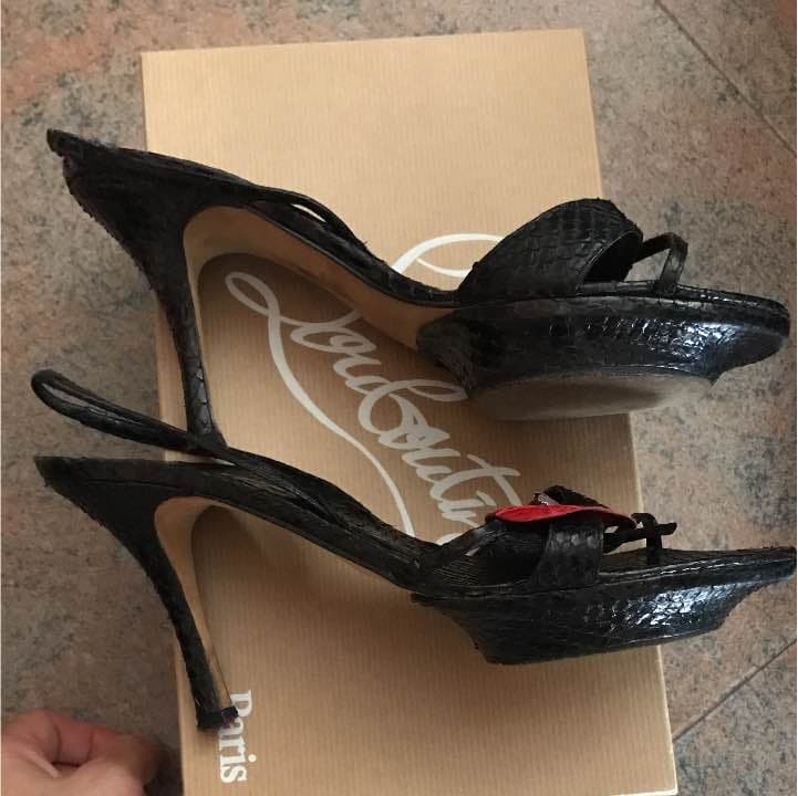 René Caovilla Crystal Embellished Slingback High Heels Black Size 38